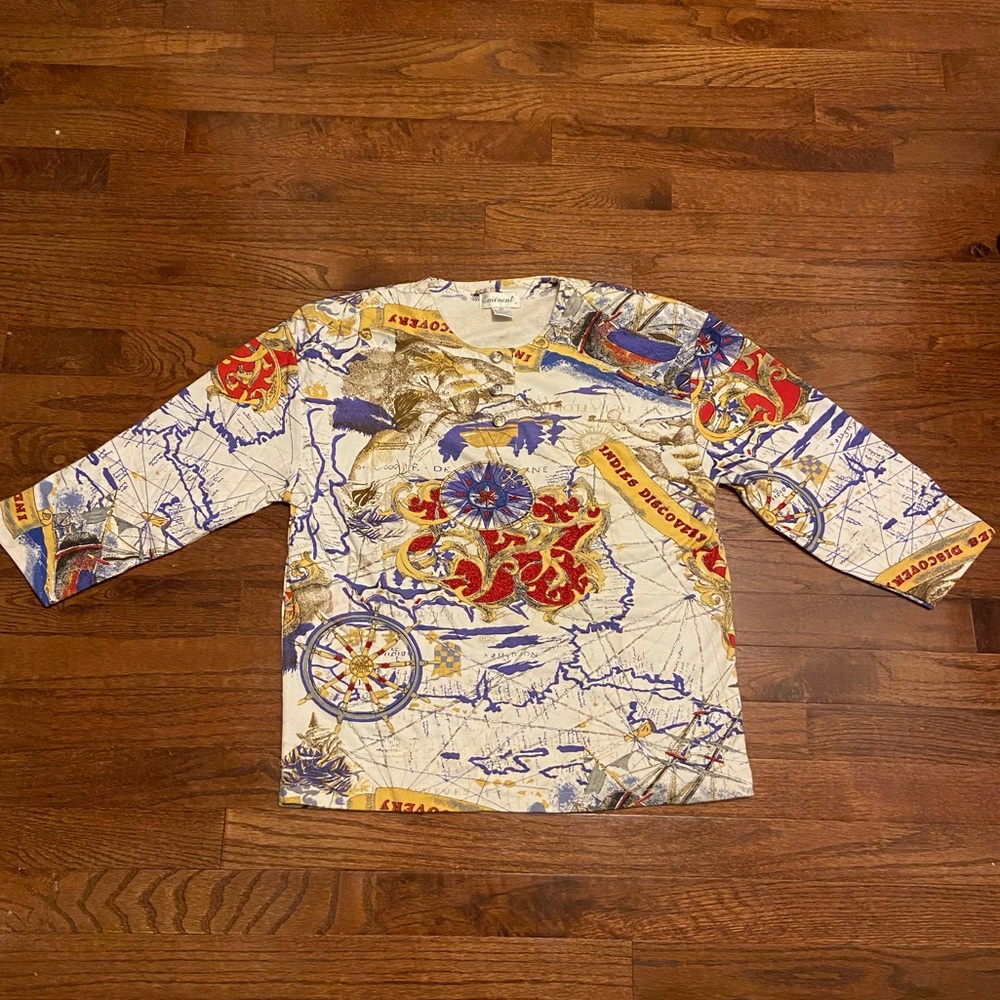 Vintage Hand-Beaded Nautical Top by Eminent